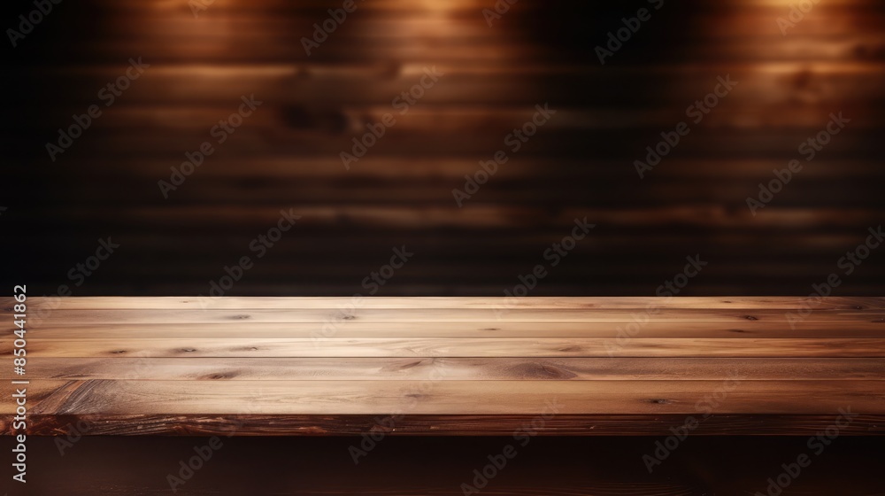 Wooden table in dark room background concept for advertising. Wooden table in dark room background concept for advertising.