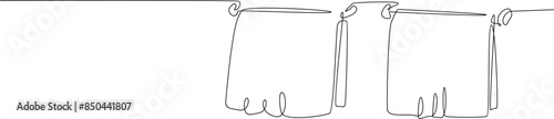 towel vector continuous line drawing