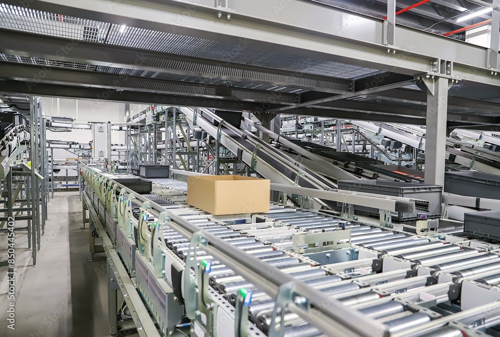 conveyor belt in a modern production line conveyor belt in a modern production line
