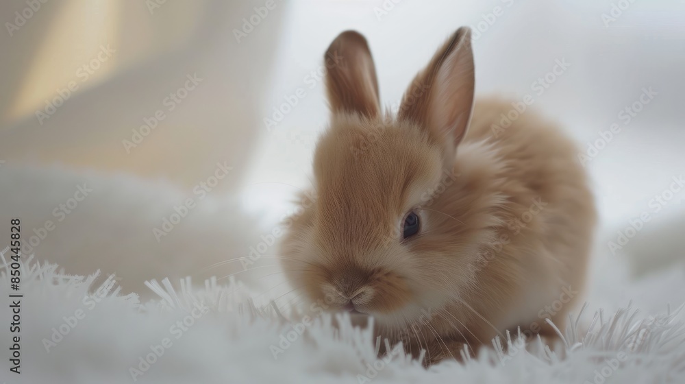 Adorable fluffy pet bunny separated on a white background Adorable fluffy pet bunny separated on a white background