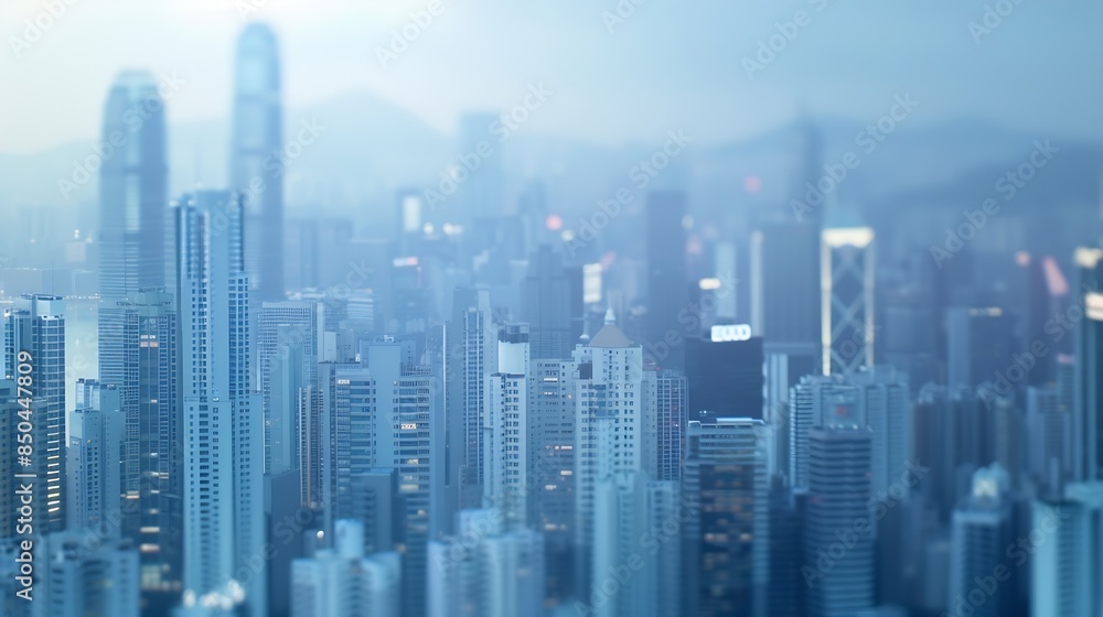 Abstract futuristic cityscape view with modern skyscrapers Hong Kong : Generative AI Abstract futuristic cityscape view with modern skyscrapers Hong Kong : Generative AI