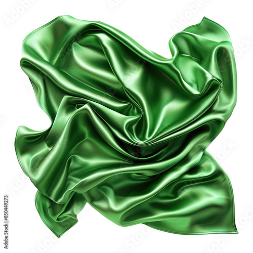 Green Satin on transparent or white background