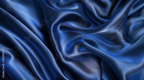 Wallpaper Mural Dark blue silk satin Soft folds Fabric Navy blue luxury background Space for designWavy lines Banner Flat lay top view table Beautiful Elegant Birthday Christmas Valentines Day : Generative AI Torontodigital.ca