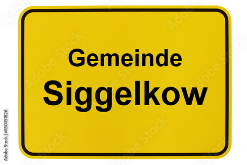 Illustration eines Ortsschildes der Gemeinde Siggelkow in Mecklenburg-Vorpommern photo