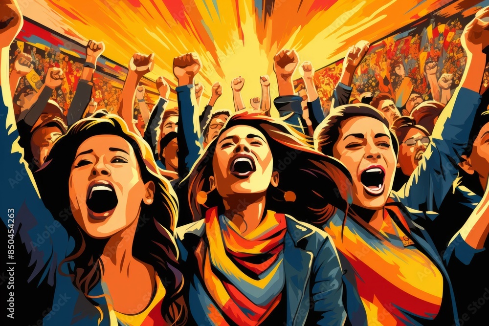 Obraz premium The roaring fans of Ecuador - Generative AI