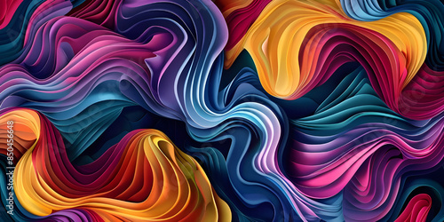 Groovy Waves: Retro Psychedelic Background, Vintage Vibes: Psychedelic Retro Style Background - Ai Generated