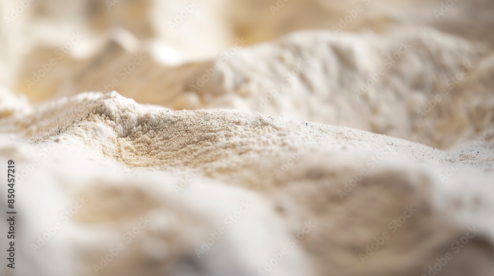 Macro shot of flour, smooth and powdery, white and soft, diffused kitchen lighting. Macro shot of flour, smooth and powdery, white and soft, diffused kitchen lighting.