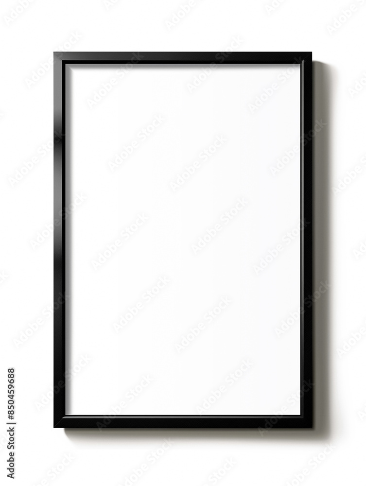 Blank vertical black-framed poster (empty frame) on a white wall, ideal for mockups, advertising, or artwork display, providing a sleek and modern presentation. Blank vertical black-framed poster (empty frame) on a white wall, ideal for mockups, advertising, or artwork display, providing a sleek and modern presentation.