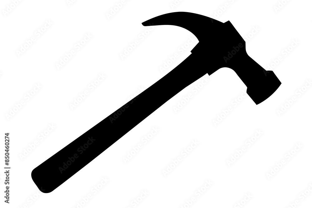 Black silhouette of a hammer isolated on a white background. concept of tool illustration, minimalist style, construction, home improvement. print, icon, logo, template, pictogram, element for design. Black silhouette of a hammer isolated on a white background. concept of tool illustration, minimalist style, construction, home improvement. print, icon, logo, template, pictogram, element for design.
