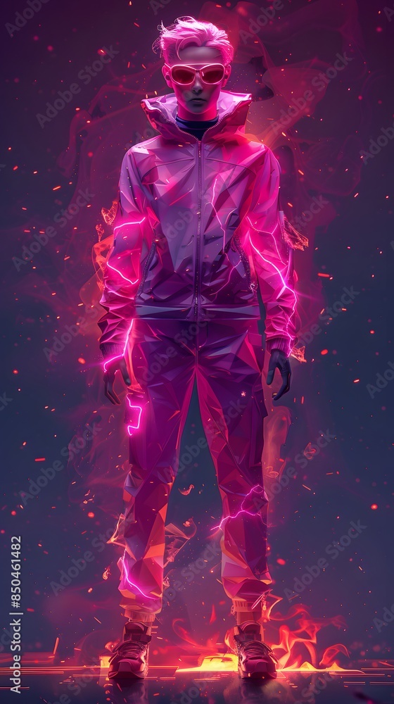 Edgy 3D Generation Z Avatar, Futuristic Sci-Fi Character Model with a Touch of Technological Magic Edgy 3D Generation Z Avatar, Futuristic Sci-Fi Character Model with a Touch of Technological Magic