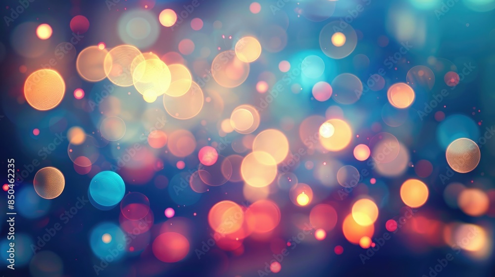 Obraz premium Blurred lights with bokeh effect on vintage background Digital artwork
