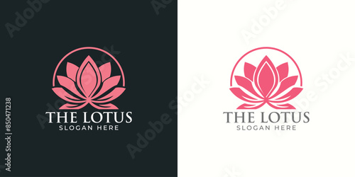 Lotus flower. Contour vector illustration for packaging, corporate identity, labels, postcards, invitations.