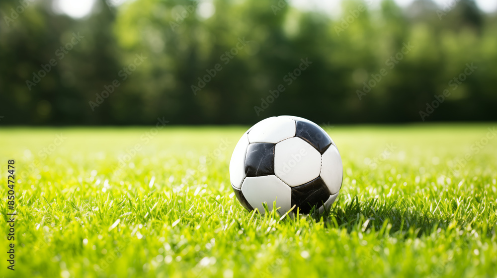 Fototapeta premium Soccer Ball on Sunny Field