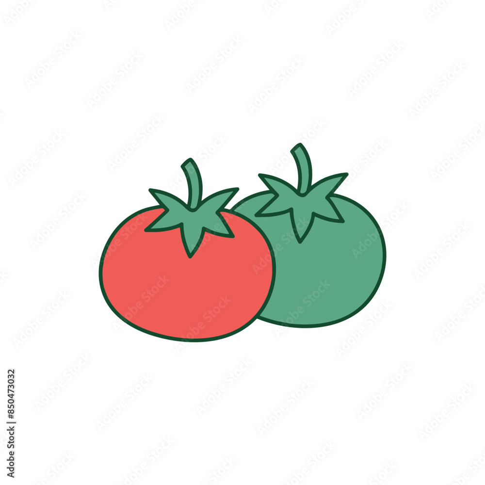 illustration of tomato red green vector illustration of tomato red green vector