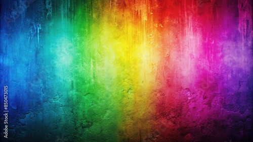 Vivid gradient grunge wall with red, purple, yellow, blue, and green colors in abstract background, vivid, colors, red, purple photo