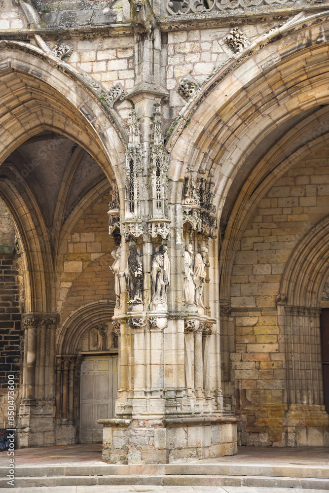 Column detail of the church entrance in Auxonne, France