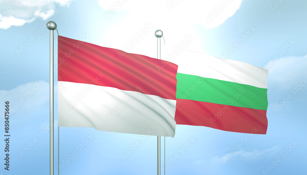 Indonesia and Bulgaria Flag Together A Concept of Relations Indonesia and Bulgaria Flag Together A Concept of Relations