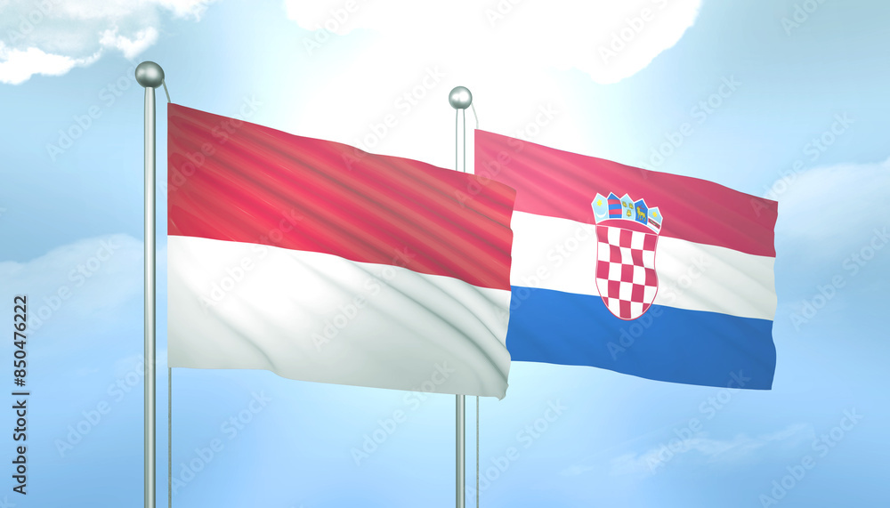 Indonesia and Croatia Flag Together A Concept of Relations Indonesia and Croatia Flag Together A Concept of Relations