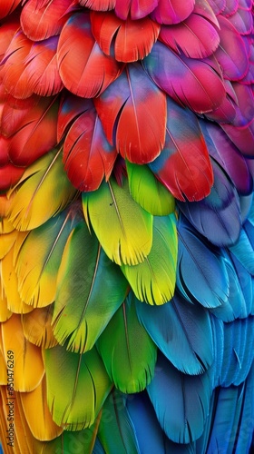 Wallpaper Mural Colorful feathers, rainbow spectrum, delicate details, high definition, vibrant and lively, intricate and soft, stunning and bright Torontodigital.ca