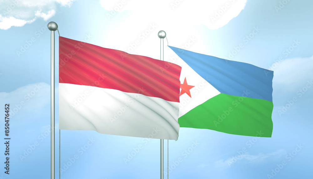 Indonesia and Djibouti Flag Together A Concept of Relations Indonesia and Djibouti Flag Together A Concept of Relations