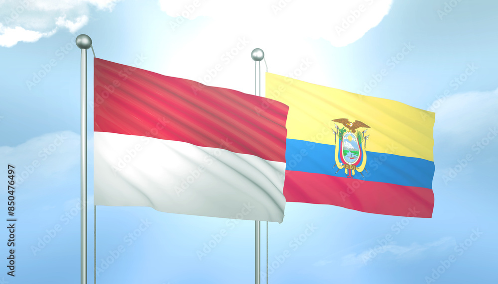 Indonesia and Ecuador Flag Together A Concept of Relations Indonesia and Ecuador Flag Together A Concept of Relations