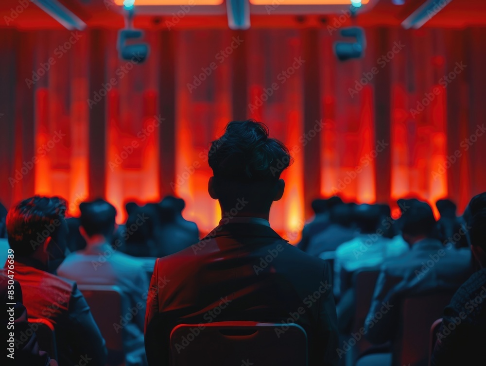 Fototapeta premium A person addressing a group of individuals
