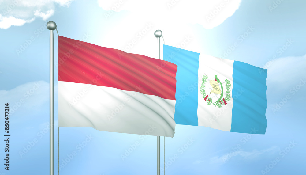 Indonesia and Guatemala Flag Together A Concept of Relations Indonesia and Guatemala Flag Together A Concept of Relations