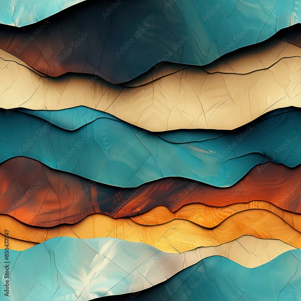 Fototapeta premium Transparent abstract decorative wavy textures background pattern