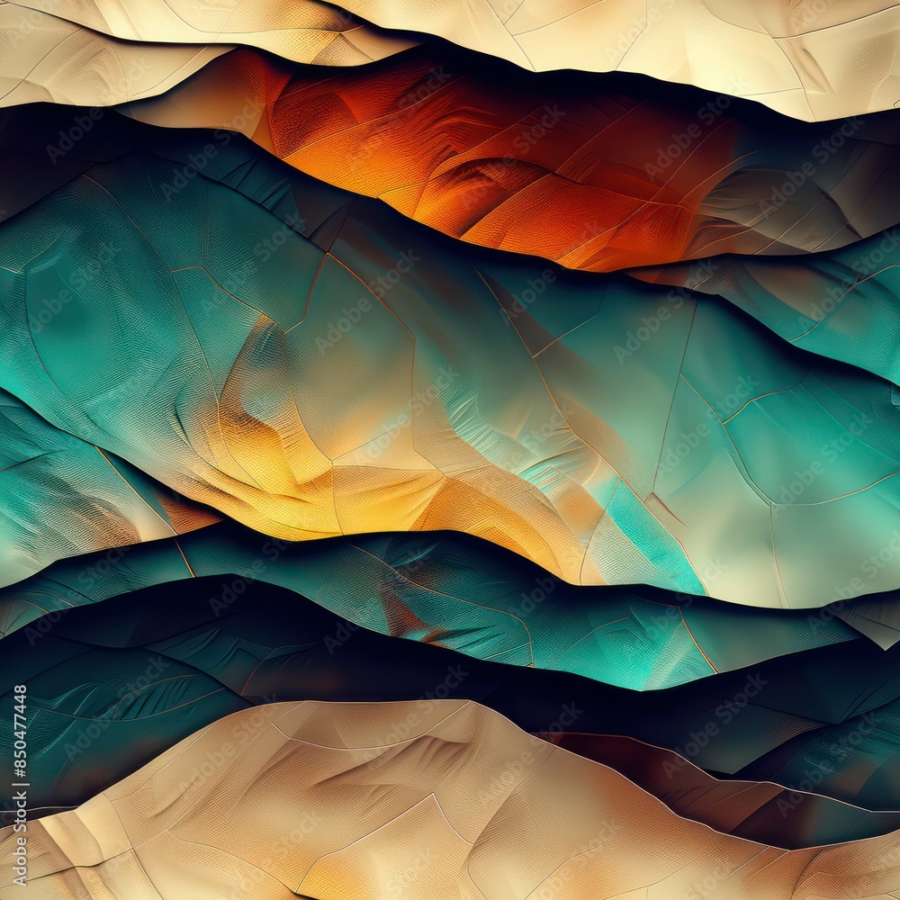 Fototapeta premium Transparent abstract decorative wavy textures background pattern