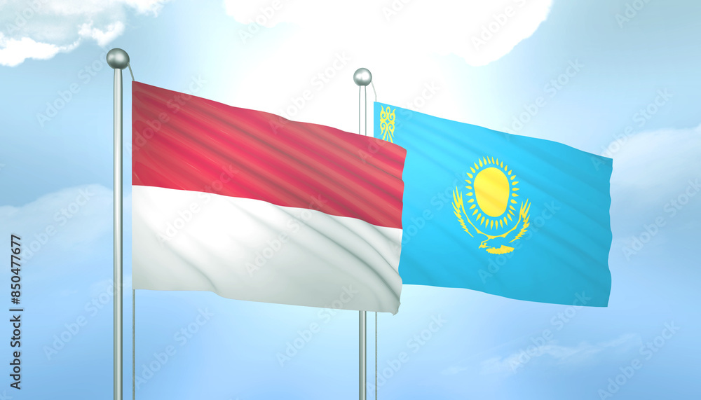 Indonesia and Kazakhstan Flag Together A Concept of Relations Indonesia and Kazakhstan Flag Together A Concept of Relations