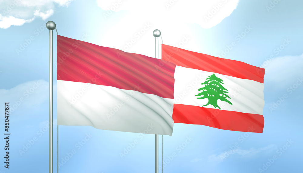Indonesia and Lebanon Flag Together A Concept of Relations Indonesia and Lebanon Flag Together A Concept of Relations
