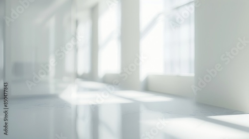 Wallpaper Mural Blur focus of White open space office interior can be used as background : Generative AI Torontodigital.ca