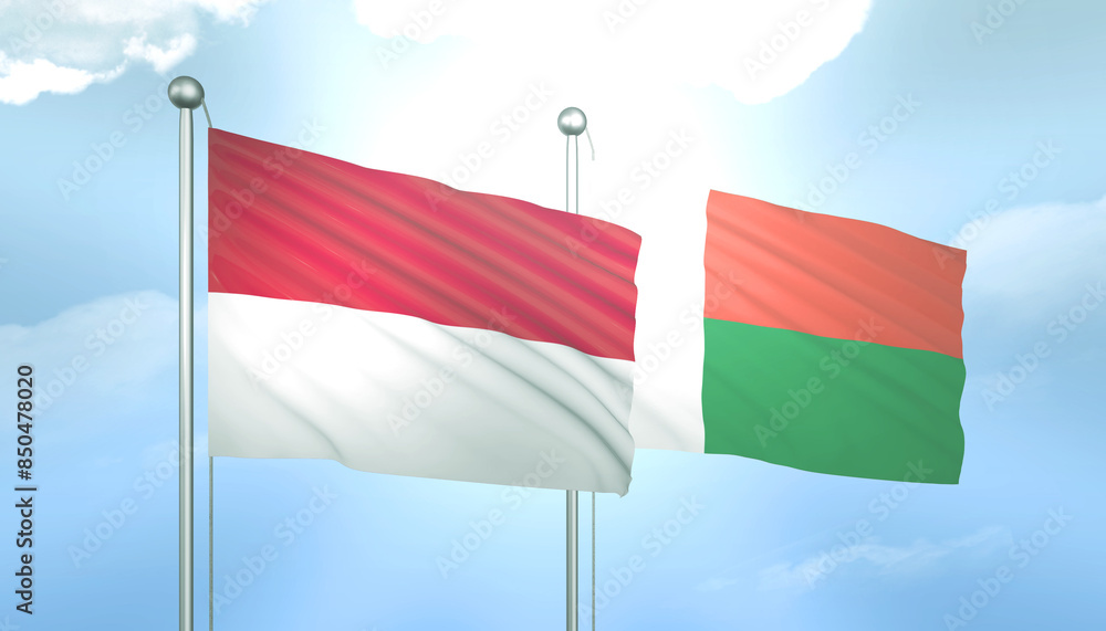 Indonesia and Madagascar Flag Together A Concept of Relations Indonesia and Madagascar Flag Together A Concept of Relations