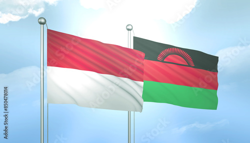 Indonesia and Malawi Flag Together A Concept of Relations