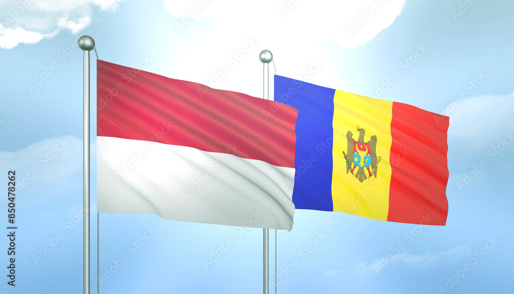Indonesia and Moldova Flag Together A Concept of Relations Indonesia and Moldova Flag Together A Concept of Relations