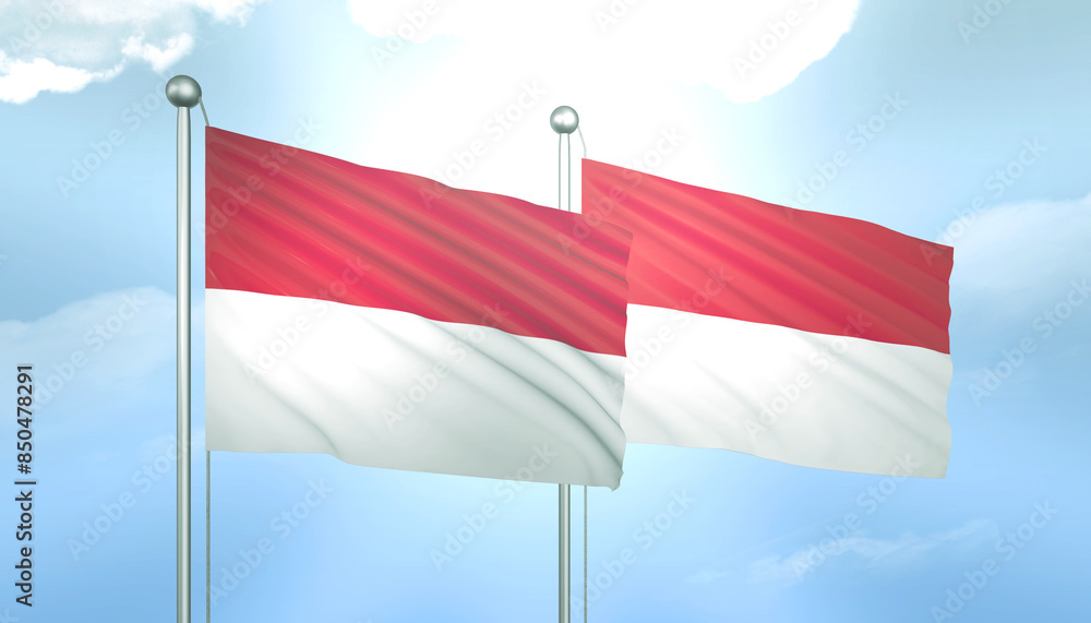 Indonesia and Monaco Flag Together A Concept of Relations Indonesia and Monaco Flag Together A Concept of Relations
