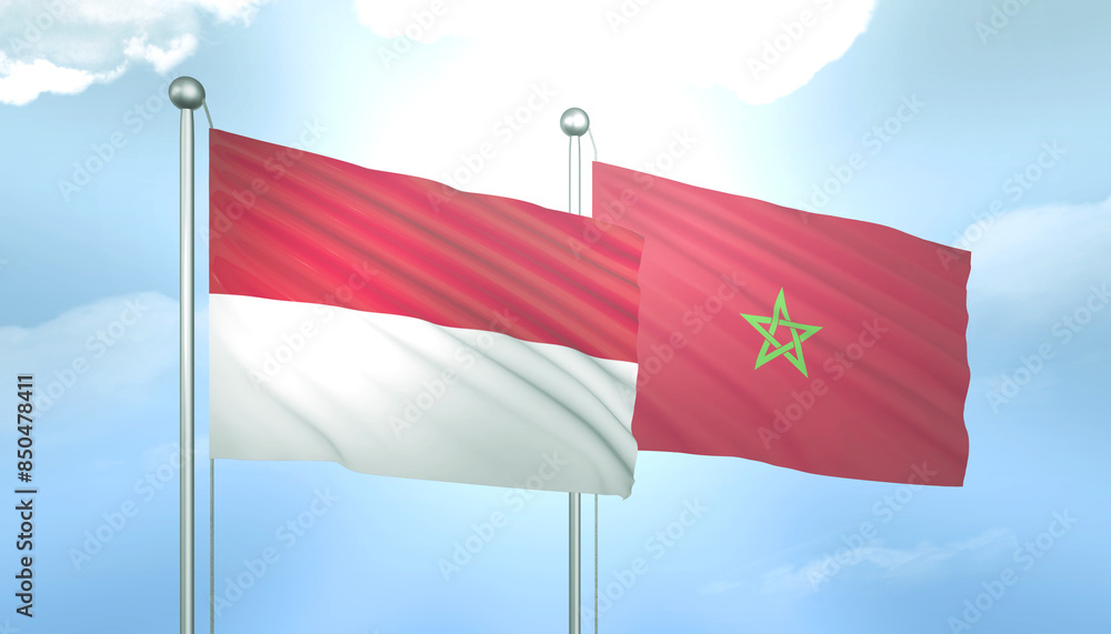 Indonesia and Morocco Flag Together A Concept of Relations Indonesia and Morocco Flag Together A Concept of Relations