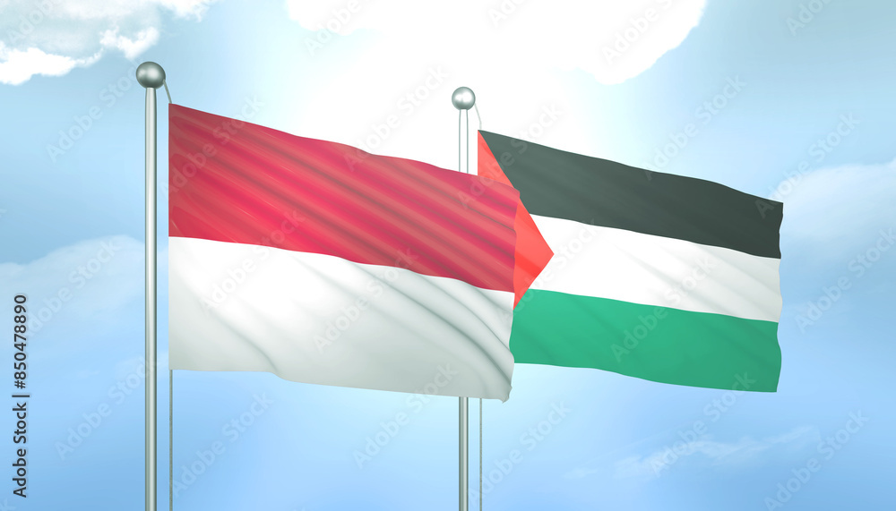 Indonesia and Palestine Flag Together A Concept of Relations Indonesia and Palestine Flag Together A Concept of Relations