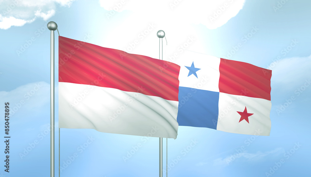 Indonesia and Panama Flag Together A Concept of Relations Indonesia and Panama Flag Together A Concept of Relations