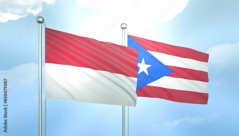 Indonesia and Puerto Rico Flag Together A Concept of Relations Indonesia and Puerto Rico Flag Together A Concept of Relations