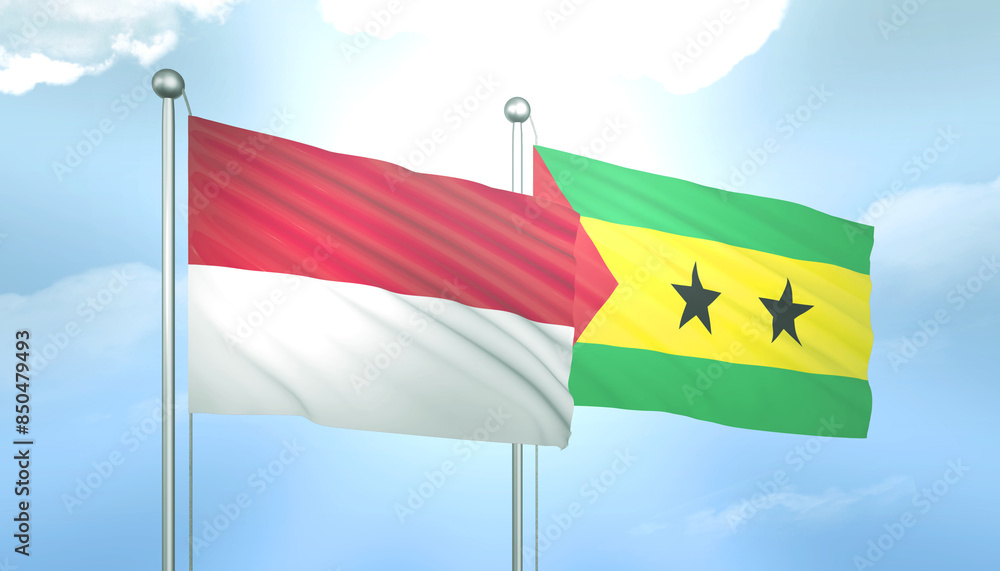 Indonesia and Sao Tome Flag Together A Concept of Relations Indonesia and Sao Tome Flag Together A Concept of Relations