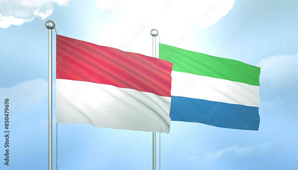 Indonesia and Sierra Loeone Flag Together A Concept of Relations Indonesia and Sierra Loeone Flag Together A Concept of Relations