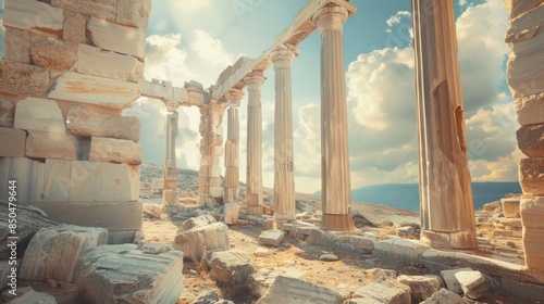  Ancient Greek ruins marble columns