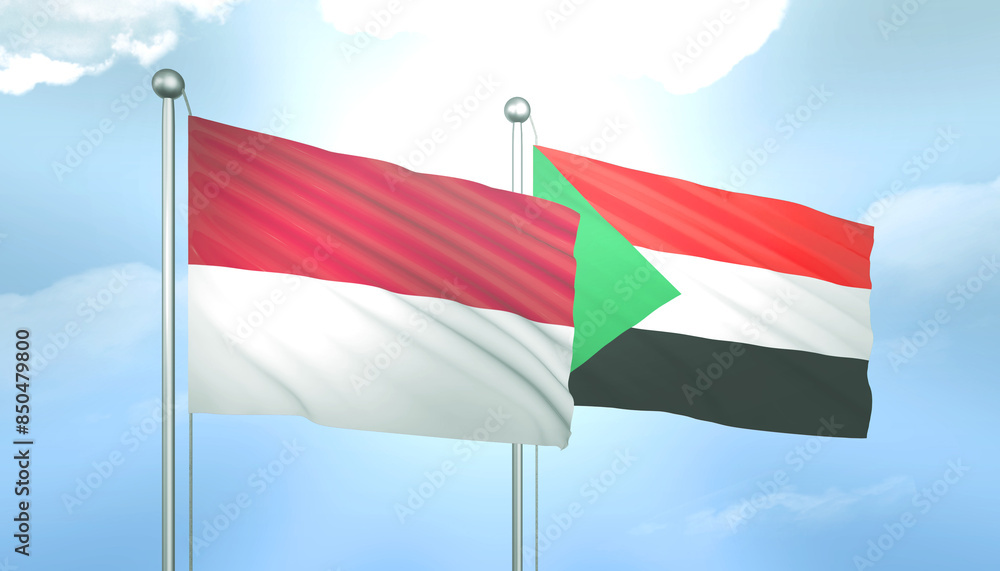 Indonesia and Sudan Flag Together A Concept of Relations Indonesia and Sudan Flag Together A Concept of Relations