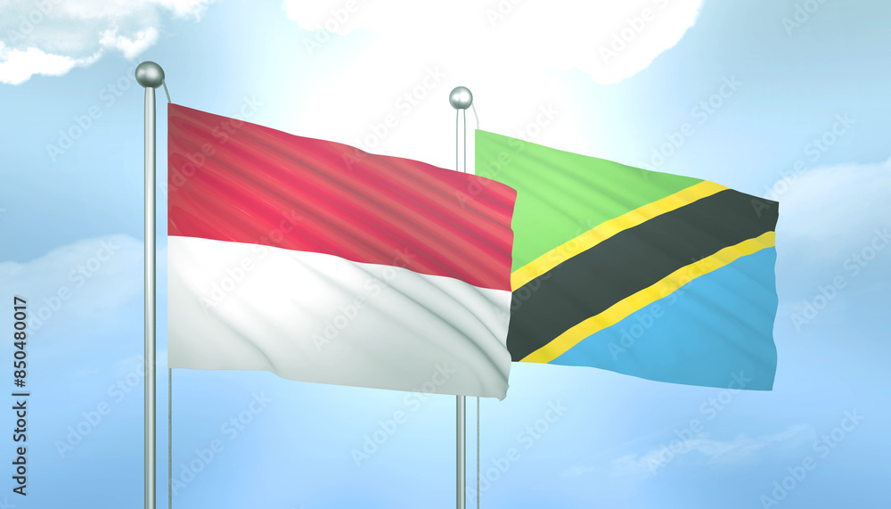 Indonesia and Tanzania Flag Together A Concept of Relations Indonesia and Tanzania Flag Together A Concept of Relations
