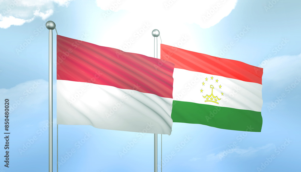 Indonesia and Tajikistan Flag Together A Concept of Relations Indonesia and Tajikistan Flag Together A Concept of Relations
