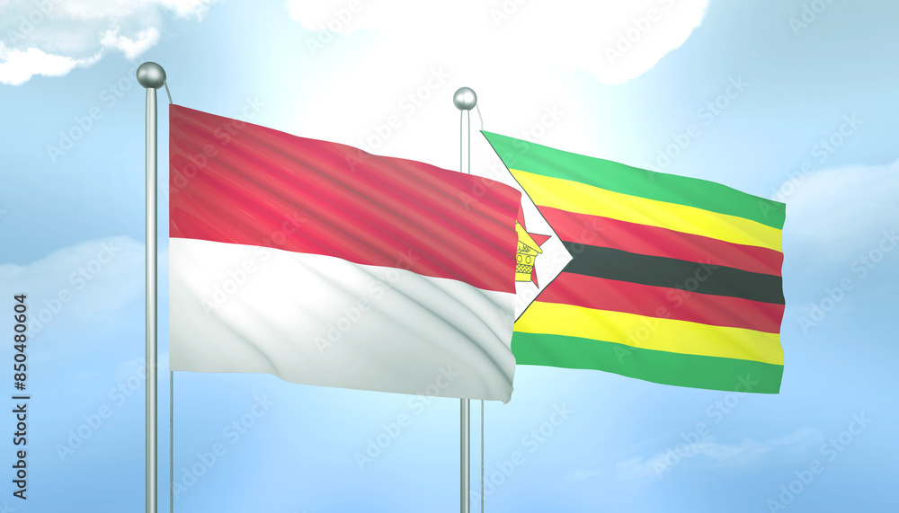 Indonesia and Zimbabwe Flag Together A Concept of Relations Indonesia and Zimbabwe Flag Together A Concept of Relations