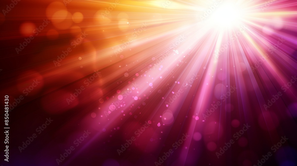Vibrant magenta light burst abstract rays on dark background with purple and golden sparkles Vibrant magenta light burst abstract rays on dark background with purple and golden sparkles