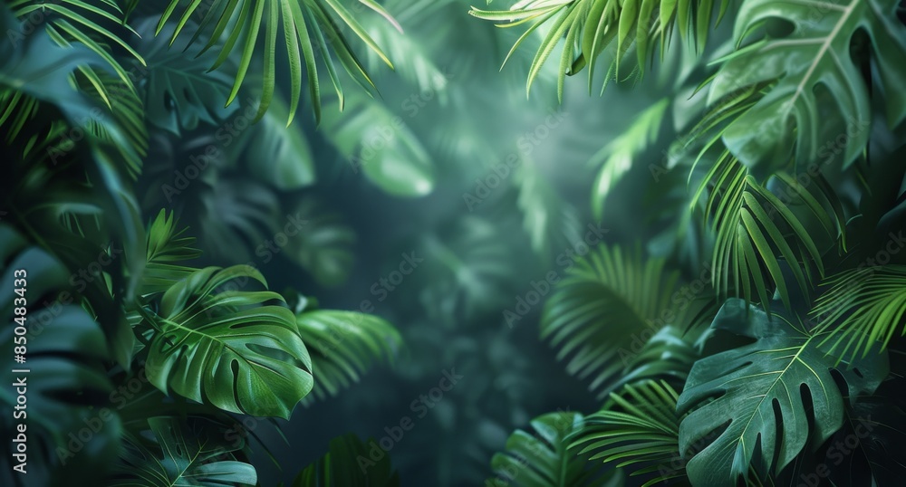 Lush Green Tropical Leaves In A Jungle Lush Green Tropical Leaves In A Jungle
