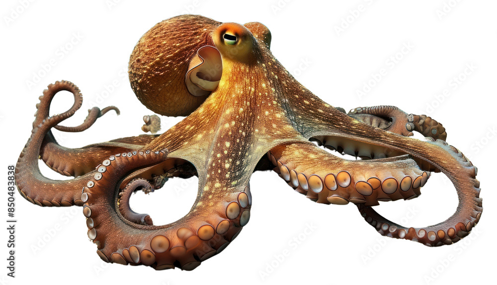 Fototapeta premium PNG Underwater photo of full body of octopus animal outdoors nature.